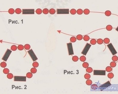 Плести браслет из бисера Модель 2-1