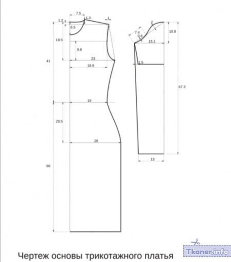 Выкройка трикотажного платья